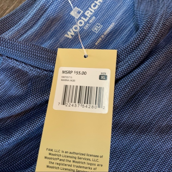 Woolrich Heather Blue Short Sleeve T-Shirt XL (New with Tags) - Picture 3 of 5
